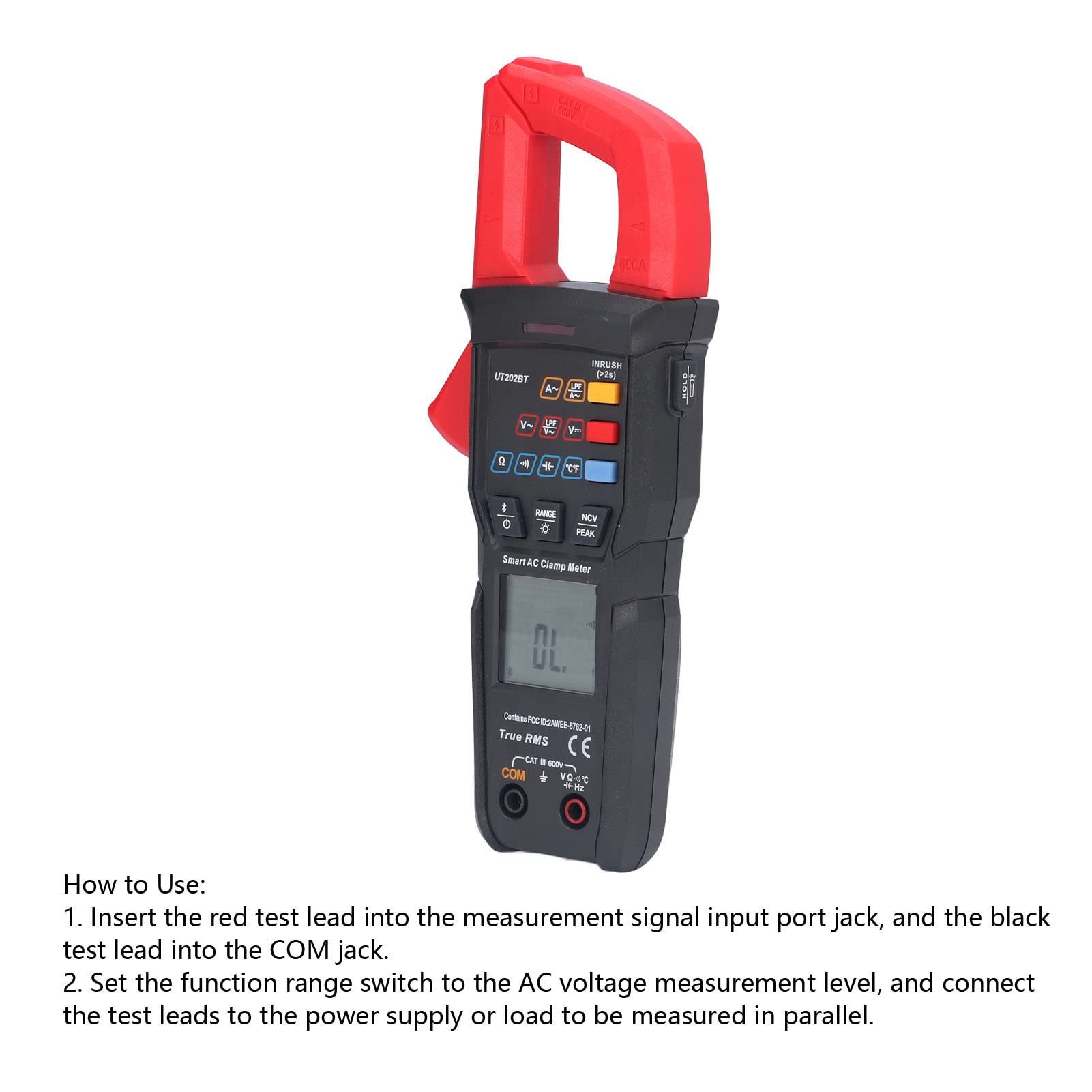 Digitales Zangenmessgerät Professional, UT202BT Digitales Zangenmessgerät, Multimeter, Intelligente Spannung, Misst Strom, Spannung, Temperatur, Kapazität, Zangenmessgeräte