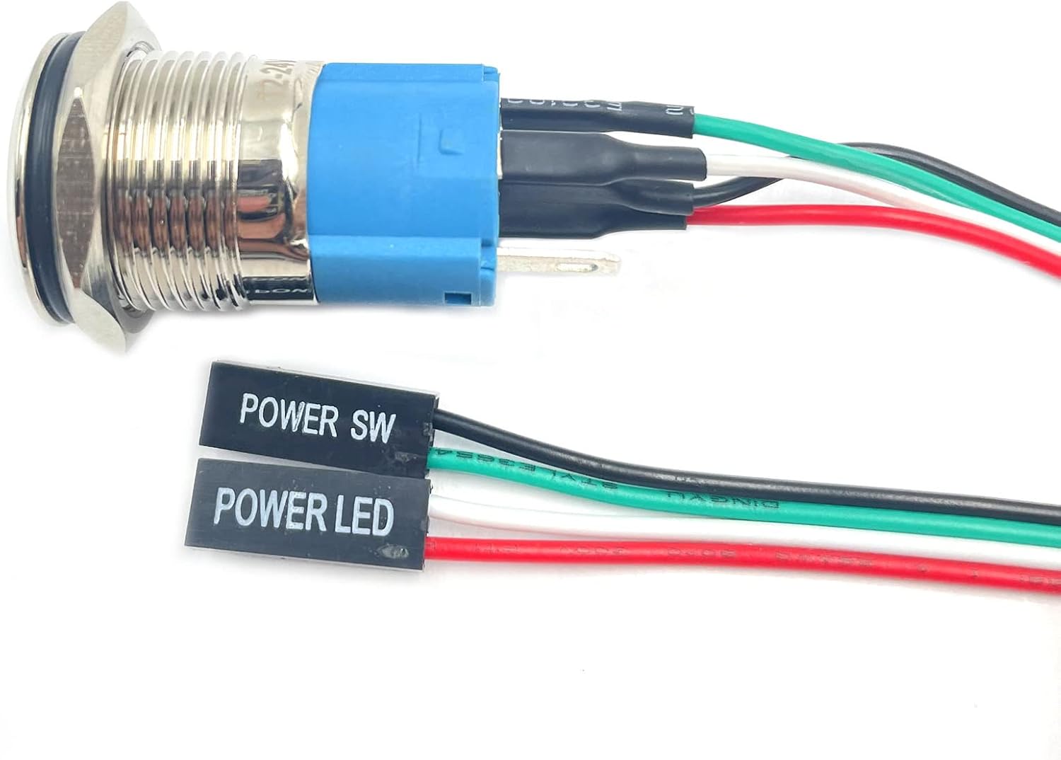 2Pcs 16mm Chassis Switch Metal Button Momentary Switch, Reset PC Power