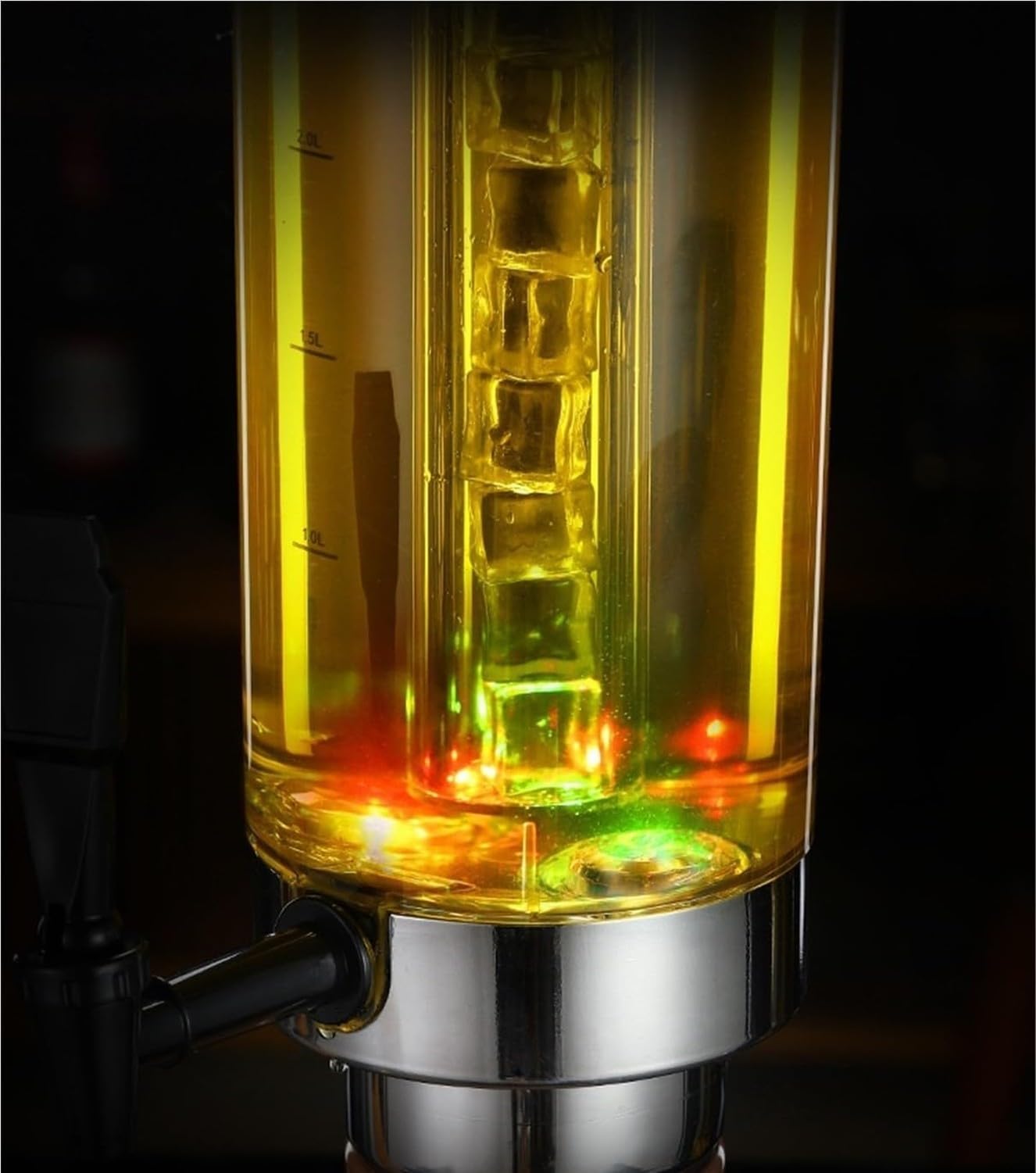 Dispensador de Cerveza de Grifo para Fiestas, 3L/100oz, Jarra eléctrica dispensadora de Bebidas de Mesa, Recipiente para Agua y cócteles, Oro, 22x61cm