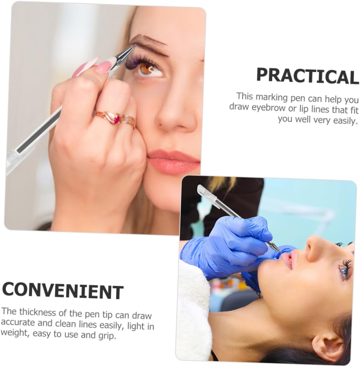 10pcs Pen Permanent Tattooing Tool Eyebrow Positioning Pen Double-ended Makeup Practice Face