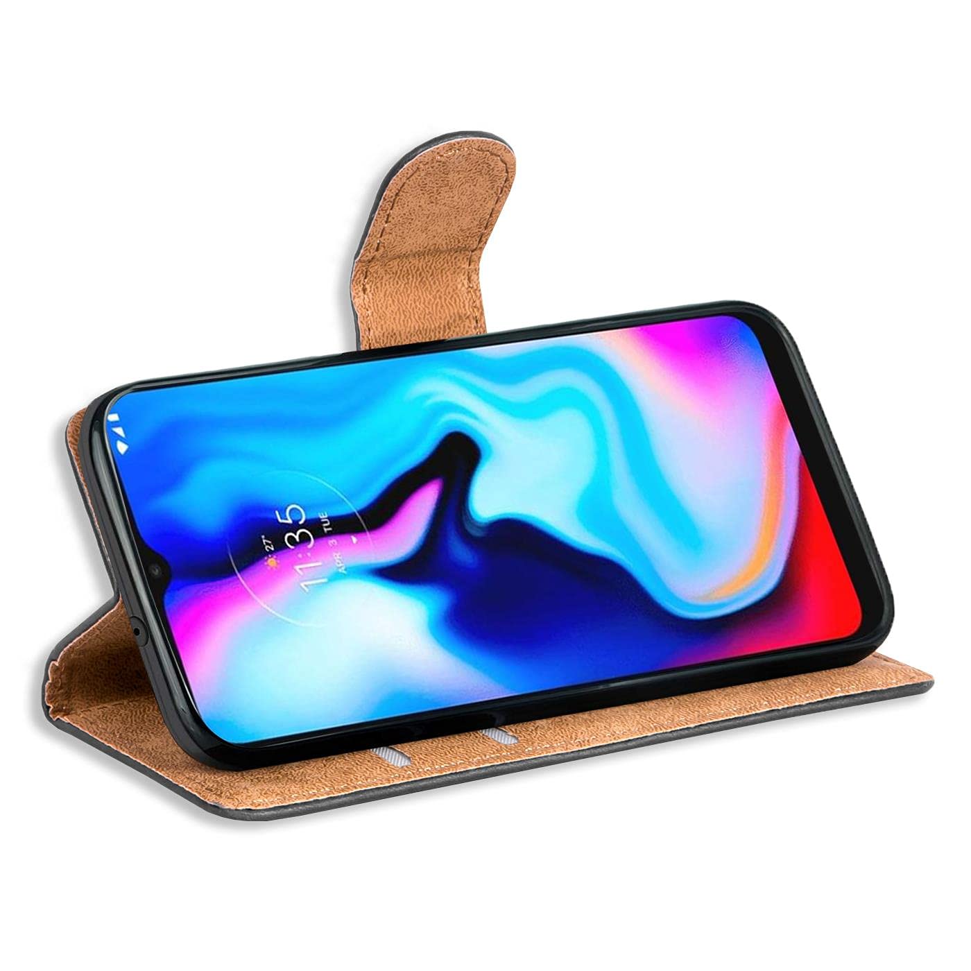 Custodia Verco Per Motorola Moto E7 – Portafoglio In PU Pelle Con Flip Cover E Supporto, Nero