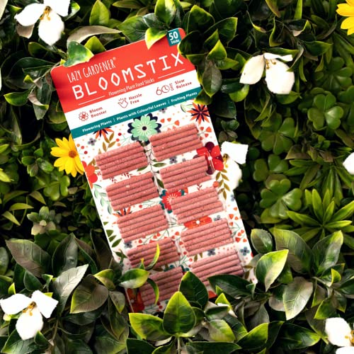 Image of Lazy Gardener Bloomstix Organic Fertilizer Sticks | Bloom Booster & Slow-Release Plant Food for Flowering Plants & Home Garden (Pack of 100)