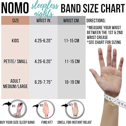 Miniatura 5 de NOMO - Bandas naturales para dormir con lavanda, acupresión y alivio sin drogas para terrores nocturnos e insomnio, pequeñas a pequeñas, azul