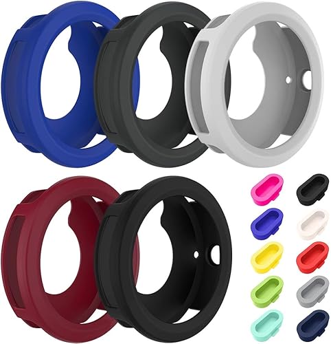 5 fundas de silicona para reloj y 10 tapones antipolvo para Garmin Vivoactive 3 GPS Smartwatch, protectores de puerto de cargador AFUNTA y funda