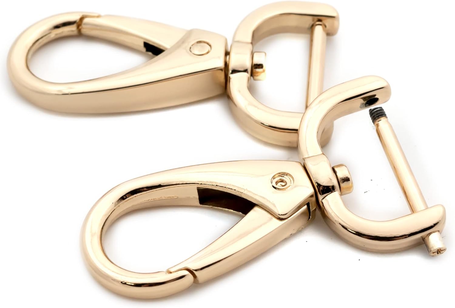 取り外し可能なスイベルフック スナップフック 4個 高耐久 金属製 プッシュゲート スイベル ロブスタークラスプ キーホルダー クリ