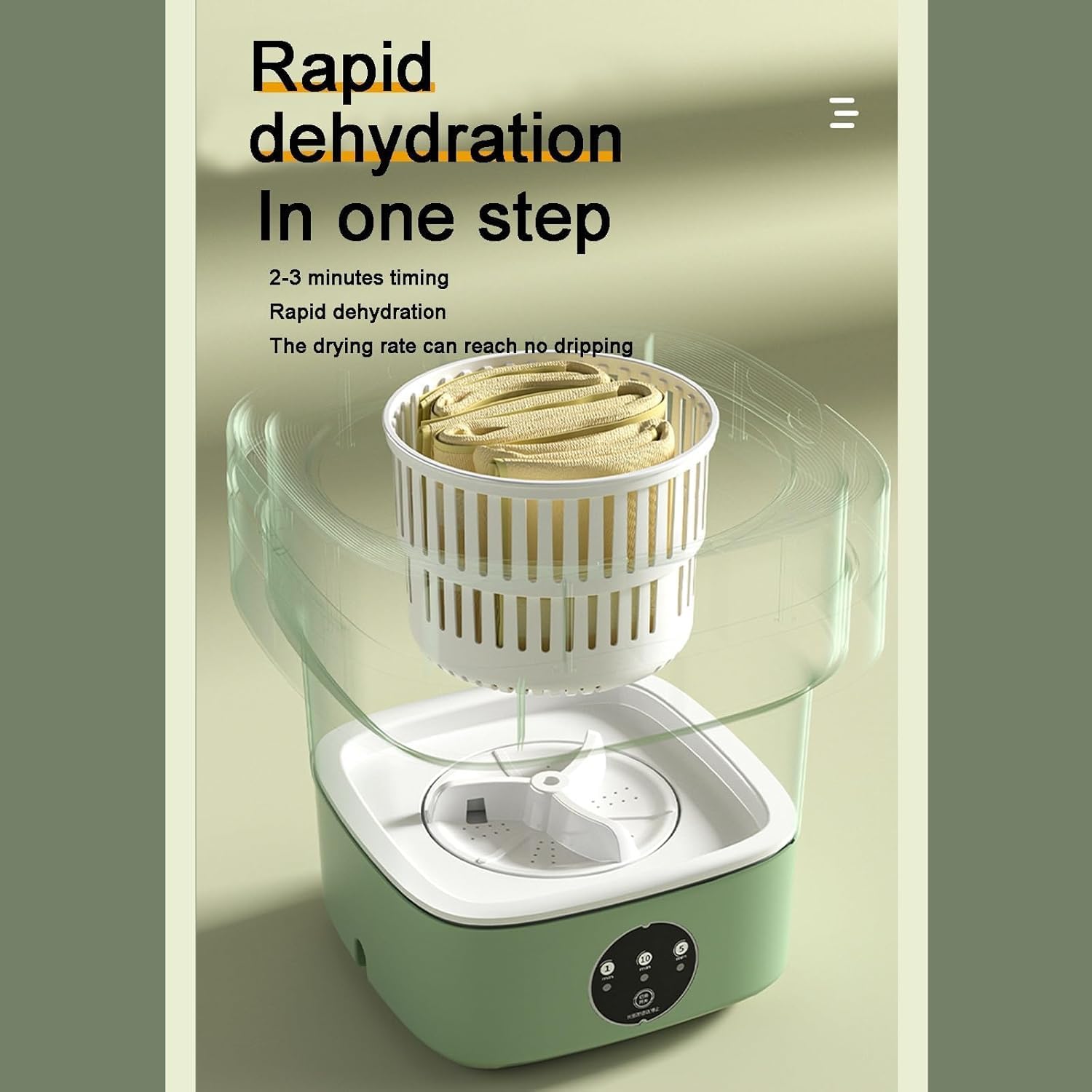 13L Portable Mini Washing Machine for Baby Clothes, Underwear & Small Items - Compact & Foldable for RVs, Apartments, Dorms & Camping - Eco-Friendly (Green/Purple)