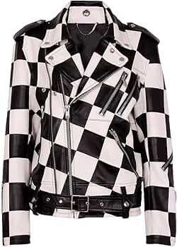 Zadaos Autumn Black And White Pliad Real Leather Jacket