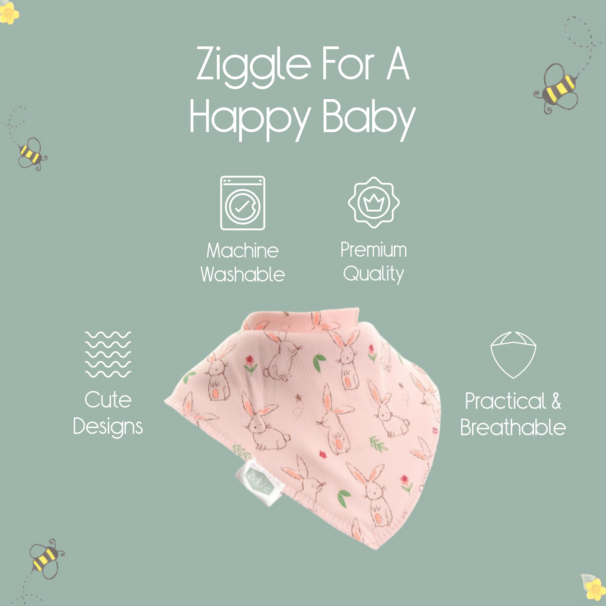 Bandana Dribble Bibs - Cotton Front Baby Bibs Newborn to 24 Months - Newborn Baby Gifts - Bibs For Comfortable Kids — view 6