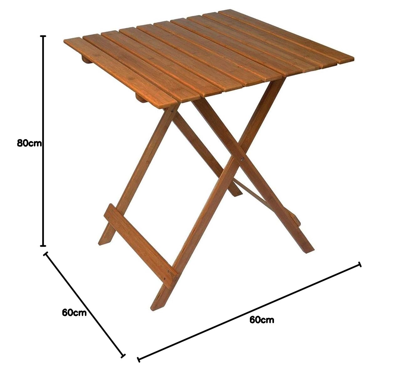 Mediawave Store - Tavolo Pieghevole 80 x 60 cm in Legno Richiudibile da Giardino, Tavolino Pieghevole d'Appoggio, Legno, Salvaspazio, Ideale per Balcone, Terrazzo, Tavolino PIC nic (Noce)