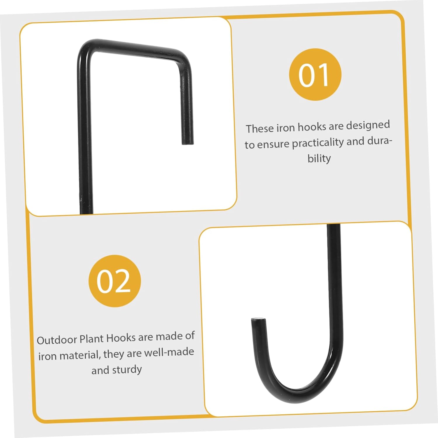 Levemolo 6pcs Patio Hangers Iron Plant Hanger Hooks Hooks for Hanging Planters Decorative Garden