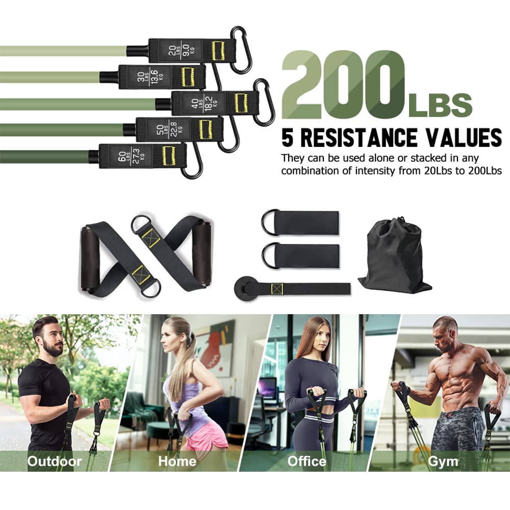Juego De Bandas De Resistencia con Asas Bandas Elásticas De Anclaje para Puerta para Entrenamiento De Resistencia Entrenamiento En Casa Entrenamiento De Fuerza