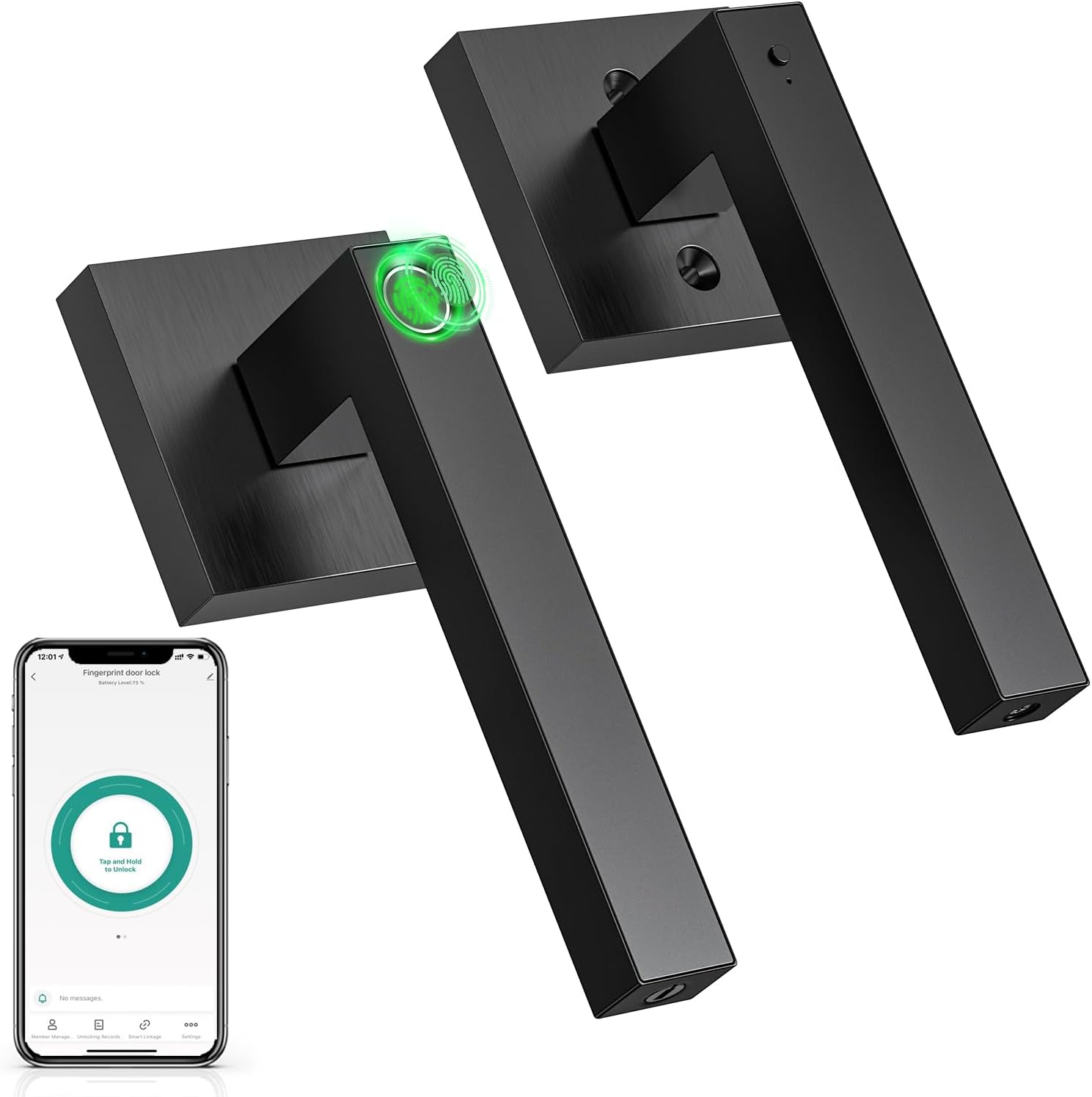 IRONZONFingerprint Door Lock with Handle Keyless Entry Door Lock Smart Door Lock for Bedroom Apartment Airbnb Hotel Door Lock TY180