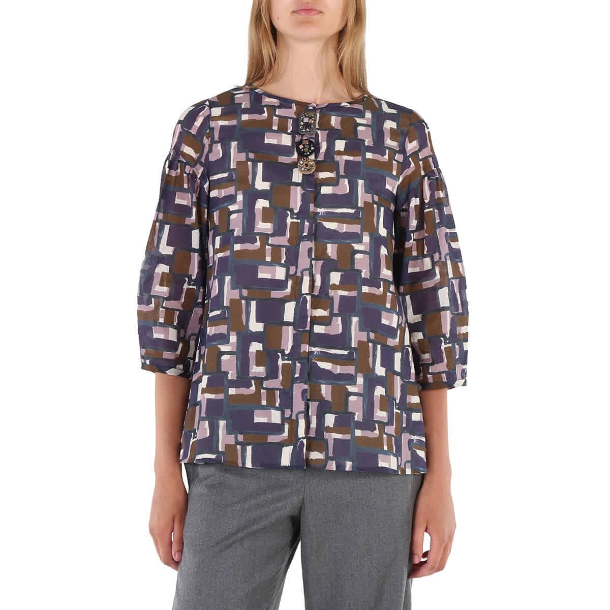 MaxMaraLadies Poloma Cotton-poplin Shirt, Brand Size 36 (US Size 2)