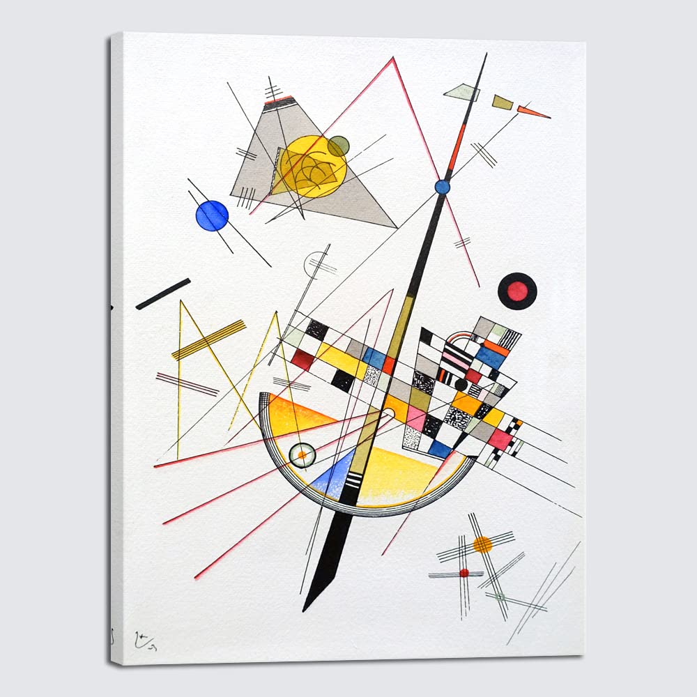 Wieco Art Canvas Prints Large Delicate Tension #85, 1923 by Wassily Kandinsky Abstract Classic Art Reproductions Canvas Wall Art for Home Decor Living