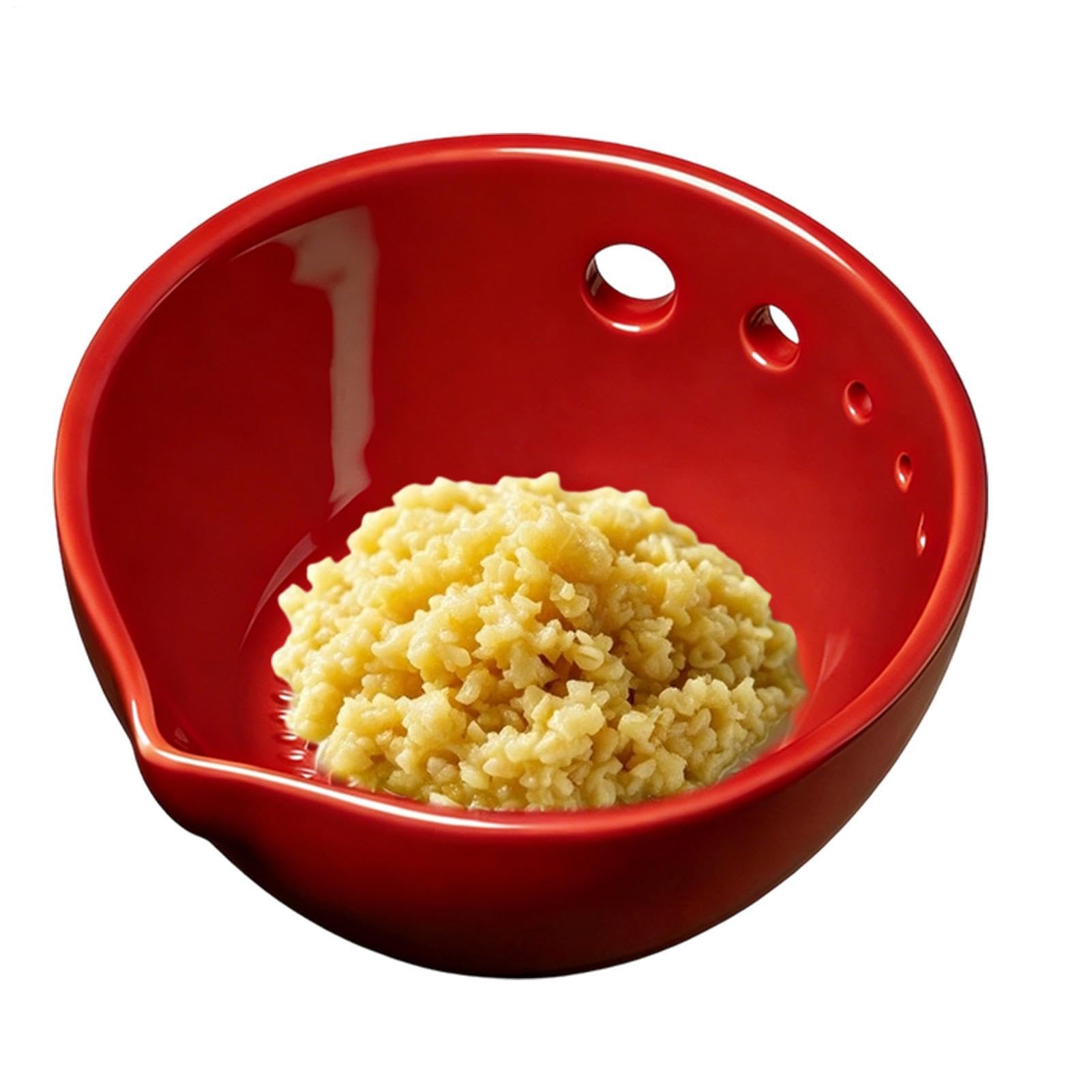 Mini Garlic Grater Bowl - Culinary Dish for Crushing Spices | Sturdy Porcelain with Raised, Non Slip Base, Compact Design for Garlic, Ginger Aromatic 2.76x2.76 in
