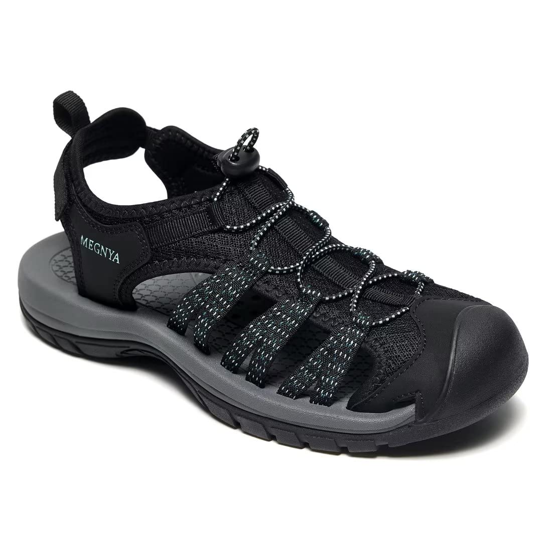 MEGNYA Womens Arch Support Close Toe Walking Sandals for AntiCollision
