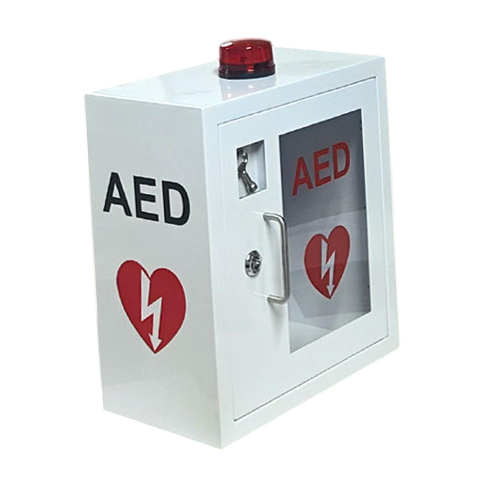 Armadietto per La Conservazione Del Defibrillatore Automatico Esterno (DAE), Vuoto, con Finestra Trasparente, Custodia per Defibrillatore Portatile, a