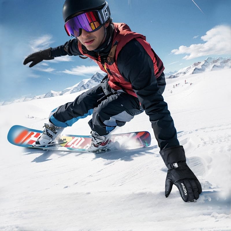 Guantes de esquí impermeables para hombres y mujeres, jóvenes, guantes de nieve para clima frío, guantes térmicos de invierno para esquí, snowboard, pasear al perro, rascar hielo, pala de nieve,