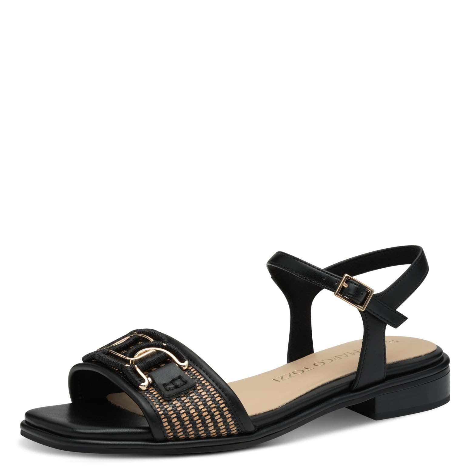 MARCO TOZZI Women's Flache Sandale 2-28101-44 Flat, Black, 7.5 UK