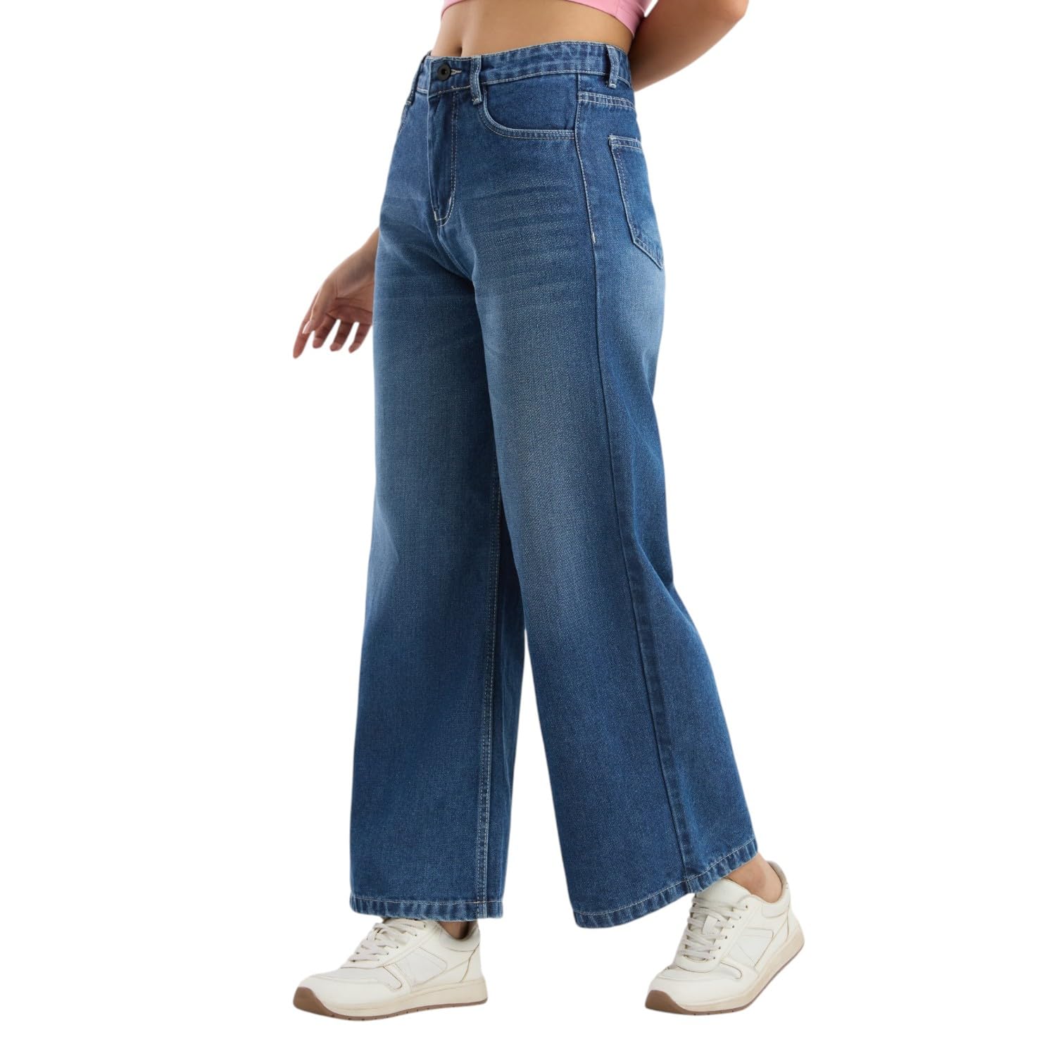 Women’s High Waist Denim Jeans | Straight Relaxed & Wide Leg Fit | Women Flared Baggy Jeans-picture-36