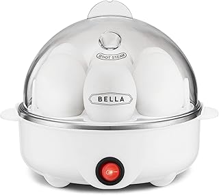 Rapid Electric Egg Cooker and Poacher with Auto Shut Off for Omelet, Soft, Medium and Hard Boiled Eggs - 7 Egg Capacity Tray, Single Stack, White