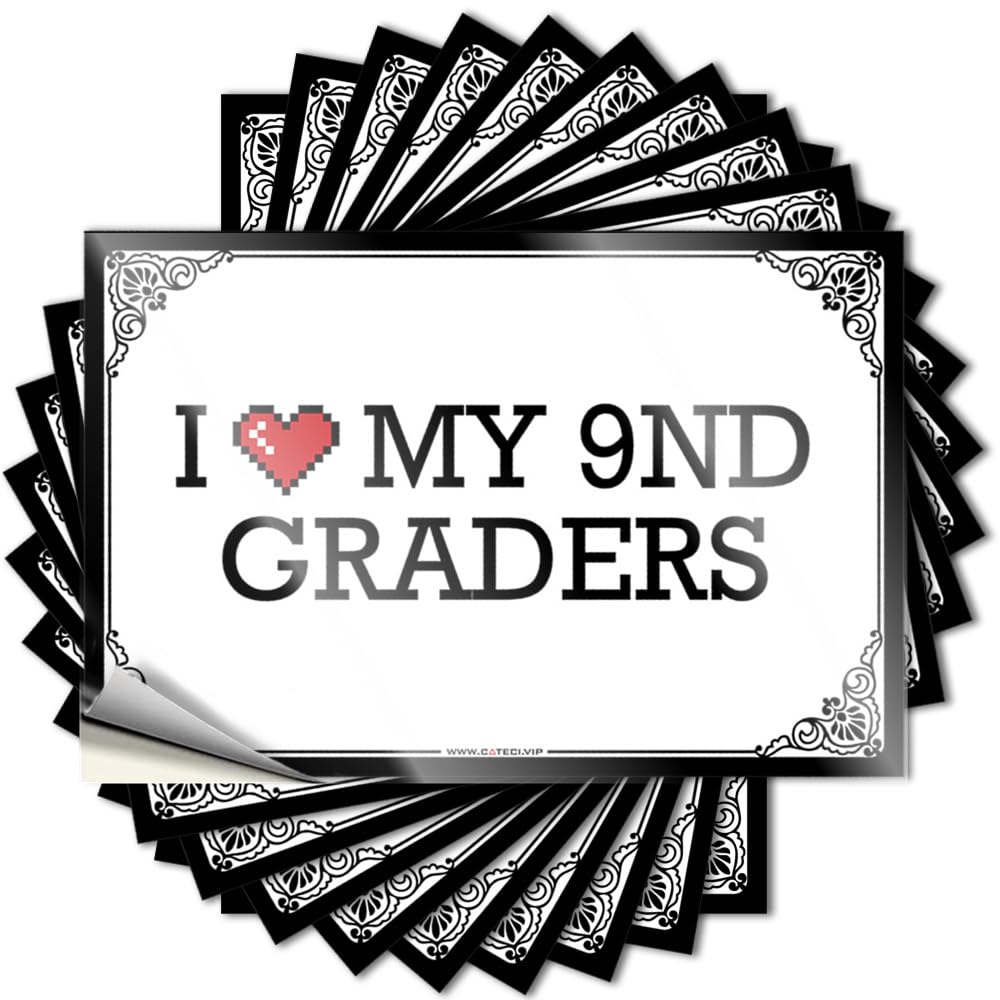 Fzfn Boys Colour Room Door Decor Wall Lettering Sticker | I Love My 9Nd Graders Fall For Taupe Decor(12X18cm)