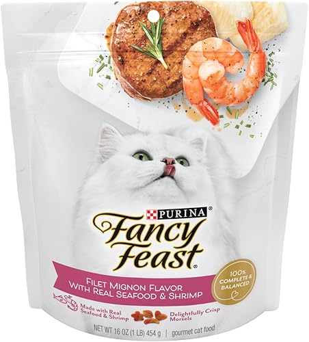 Miniatura 2 de Fancy Feast Purina Filet Mignon - Alimento seco para gatos con sabor a mariscos y camarones reales, 16 onzas (paquete de 3)