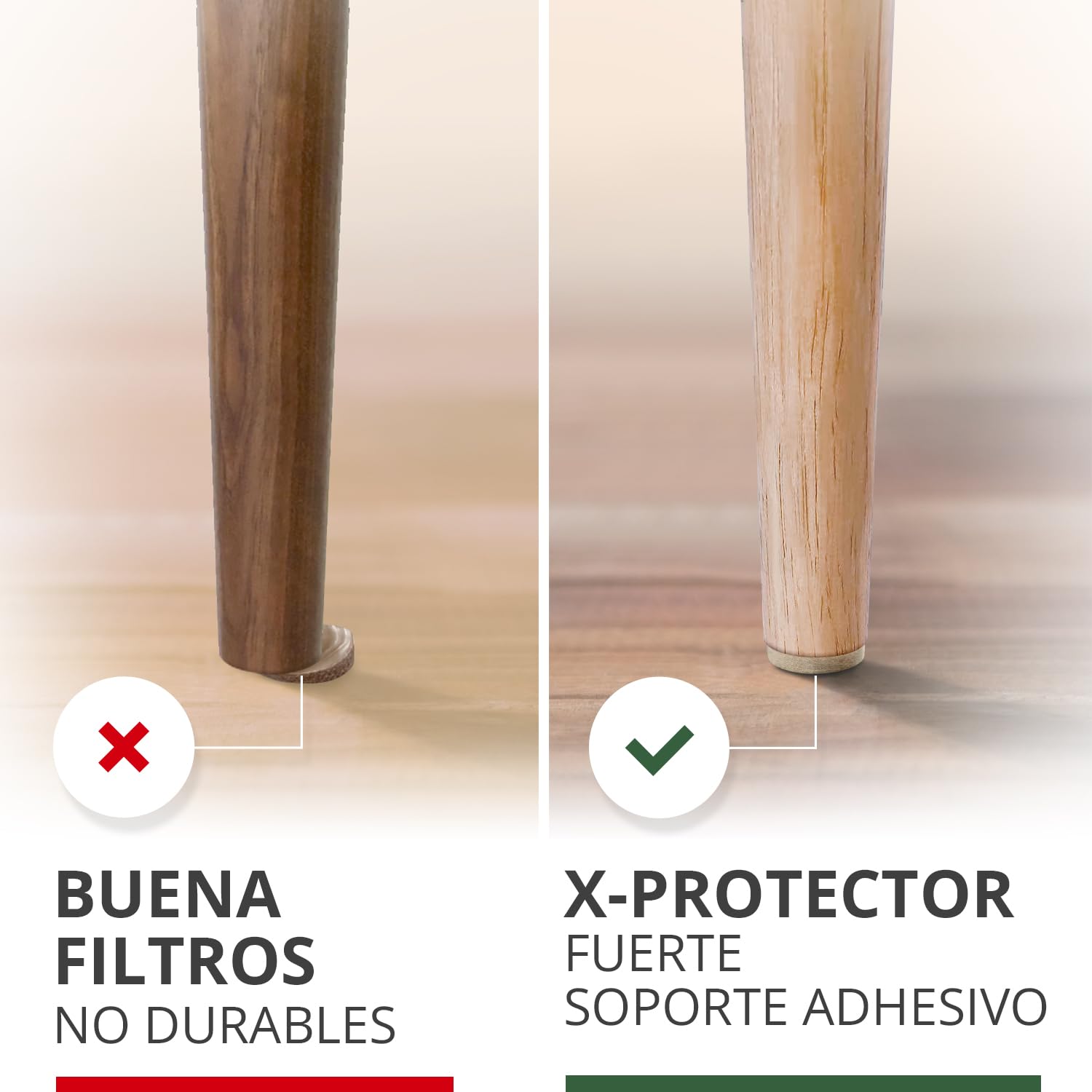 Almohadillas de Fieltro X-PROTECTOR - 8 pz Fieltro Adhesivo Premium 20 x 15 cm Beige - Fieltros para Sillas – Protectores de Suelo para Muebles - Tapones para Patas de Sillas