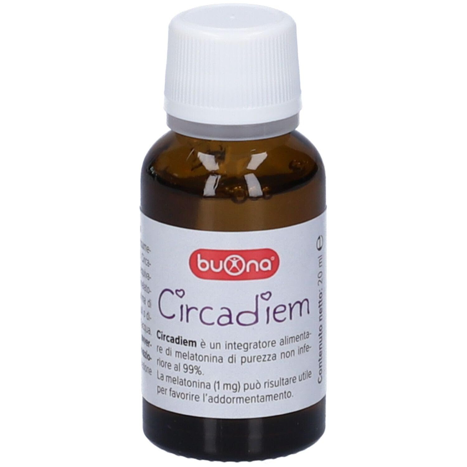 Buona Circadiem Melatonina Bambini Gocce 20 ml, Melatonina Pura al 99%, Contribuisce alla Riduzione del Tempo Richiesto per Prendere Sonno e Mantenere i Ritmi Fisiologici del Ciclo Sonno-Veglia