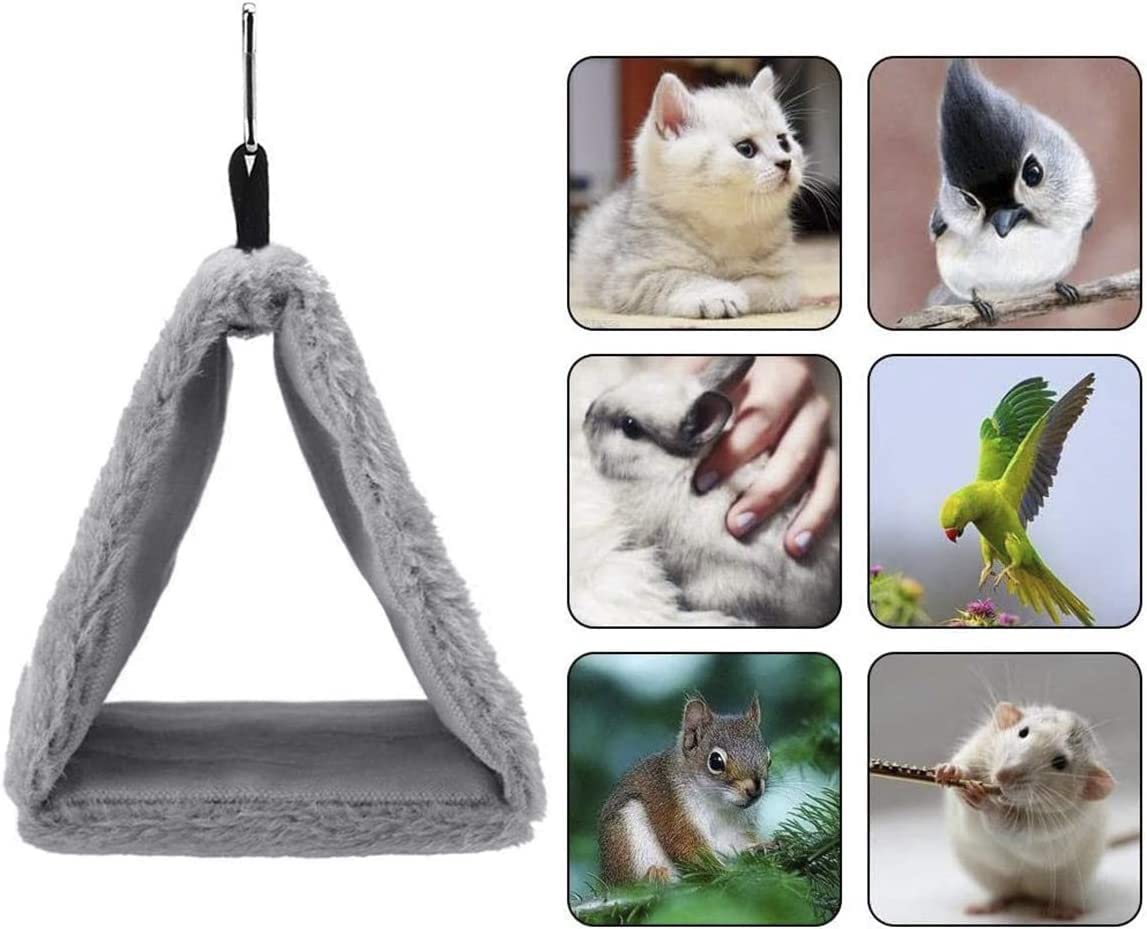 Voarge Nid d'oiseaus, tente de camping pour oiseaux Jouets d'hiver pour animaux de compagnie (S, Gris)