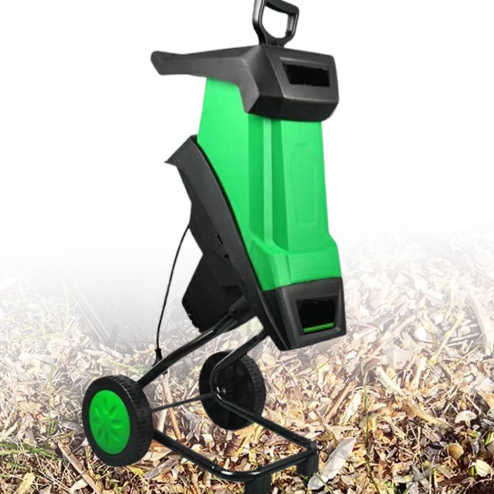 2400w Trituradora De Hojas Eléctrica Protección Sobrecarga +30mcable | 4500rpm,Doble Cuchilla Acero,Bolsa 50l,Cuenta Con Ruedas Y Asa,Fácil Mover,Ideal Para Hojas,Ramas Y Jardín