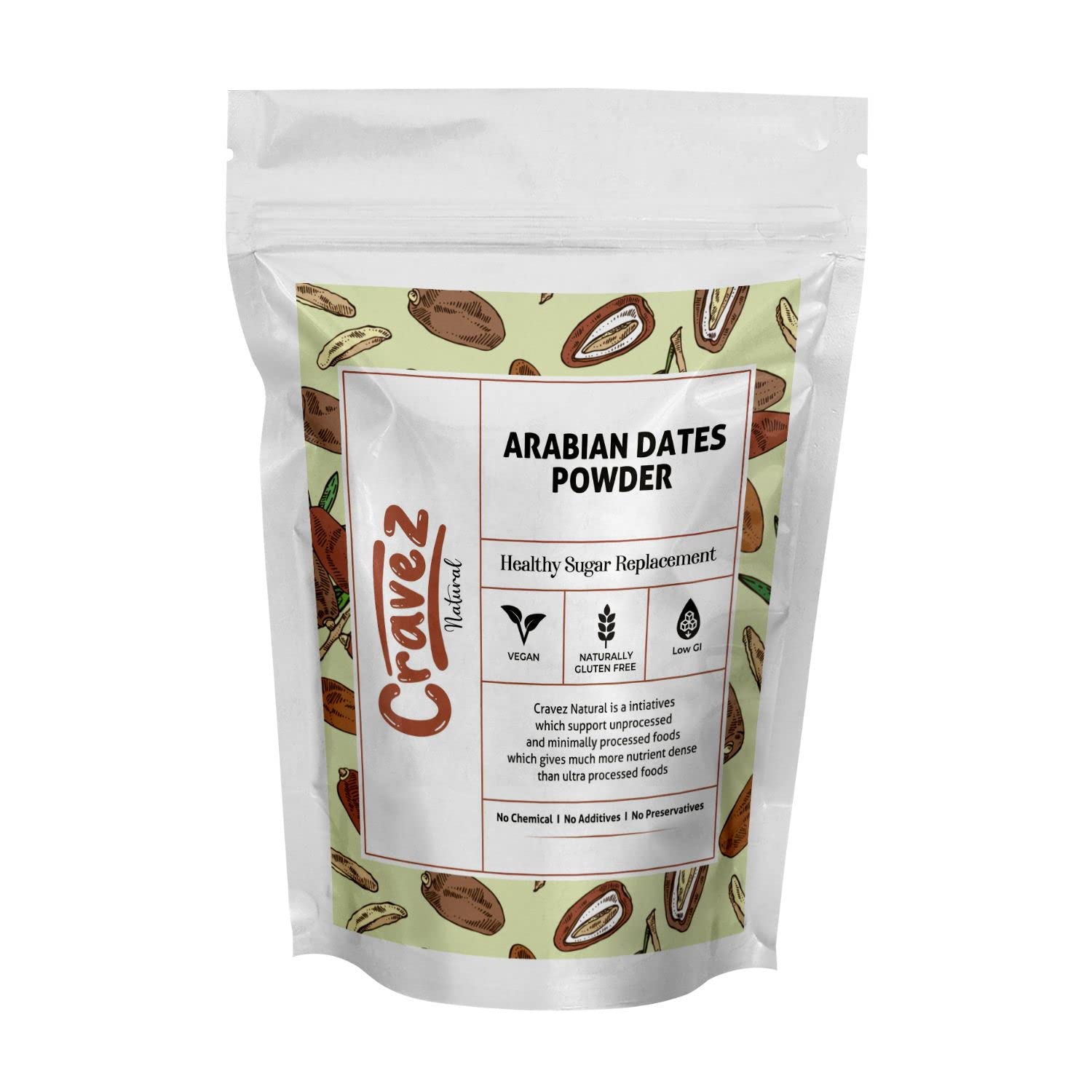 Cravez Dates Powder (400g) |100% Natural | Nutrient rich with Low Glycemic Index | Use as a substitute for Sugar, Use in Desserts, Beverages, Sauces| Kids Friendly |Packecd In Reusable Zipper Pouch (B0C29PBGD4) Amazon Price History, Amazon Price Tracker