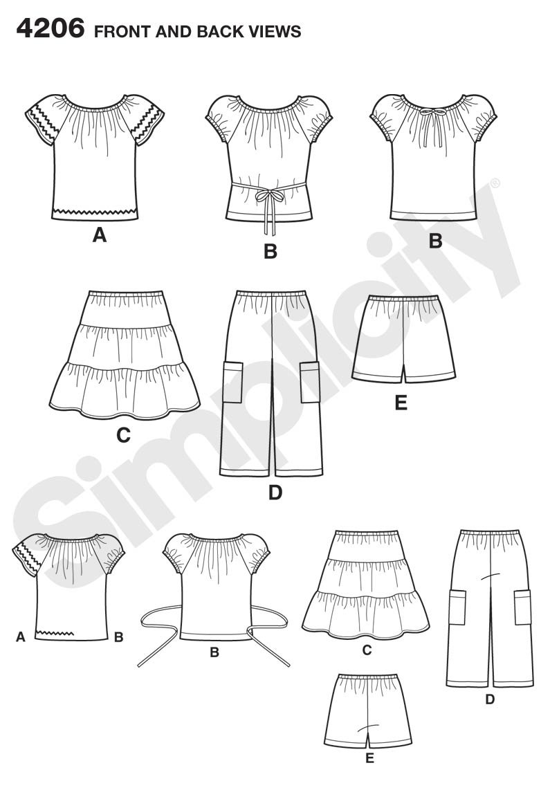 Simplicity K5 Schnittmuster 4206 Kinderbekleidung