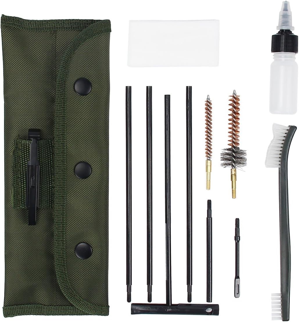 Kit de Limpieza portátil para Rifle de 5,56 mm .223 .22 Cal con Bolsa de Transporte para Caza y Tiro