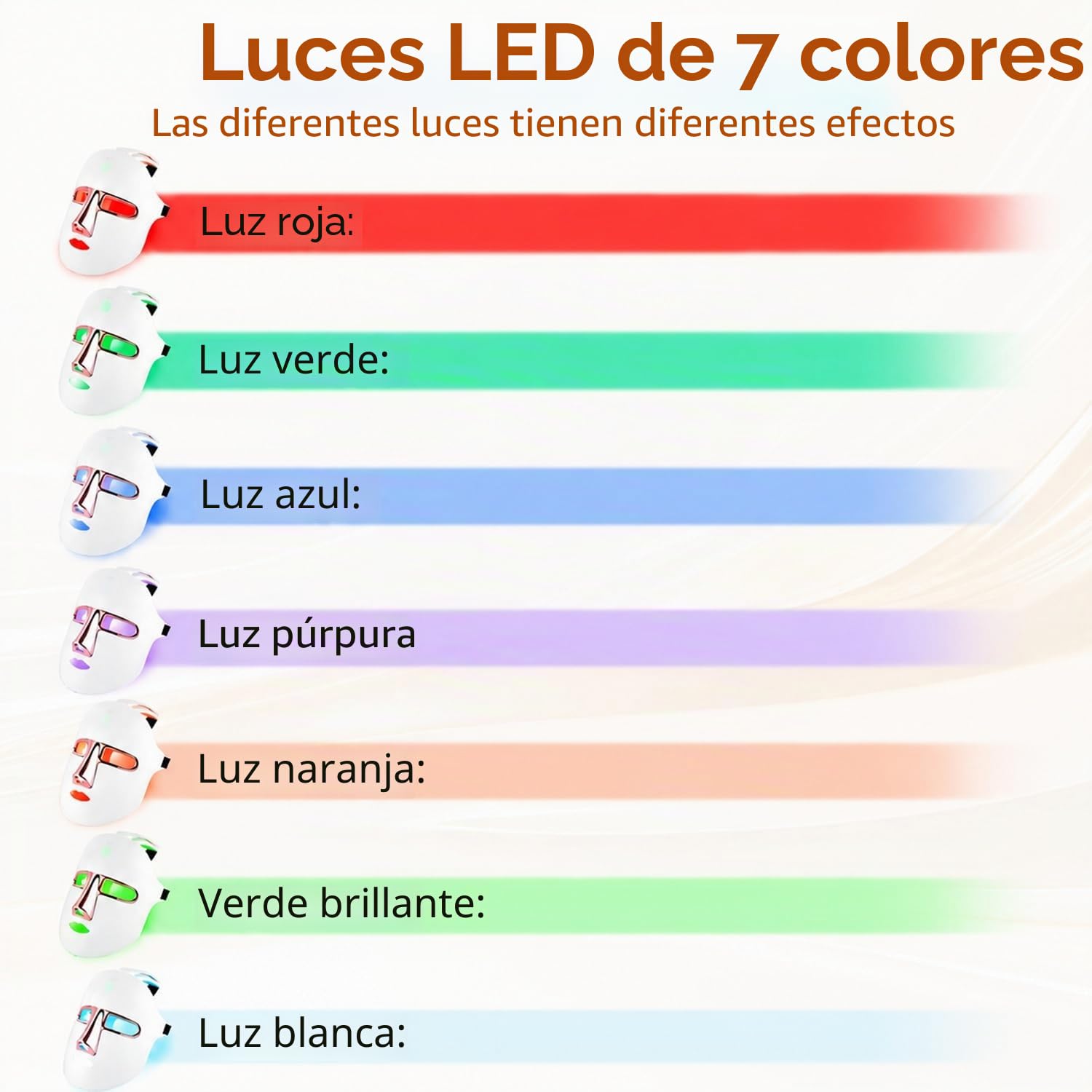 Mascarilla Facial LED Recargable, Luz Roja y Azul para el Cuidado Facial, Reafirmante y Antiedad, Dispositivo de Belleza para Uso Diario