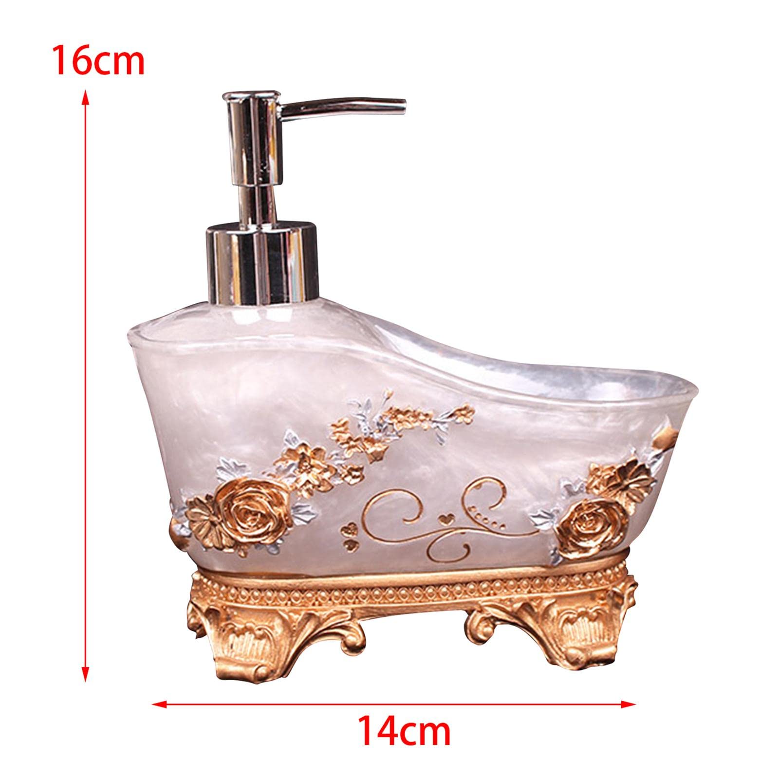Dispensador de Jabón con Bomba Manual en Botella Recargable de Resina para Loción Y Shampoo Tocador Cocina Decoración de Baño, B Blanco, Individual