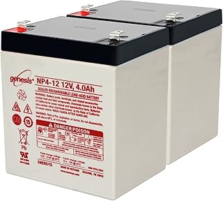 EnerSys Genesis NP4-12 - 12 Volt/4 Amp Hour Sealed Lead Acid Battery with 0.187 Fast-on Connector (2 Pack)