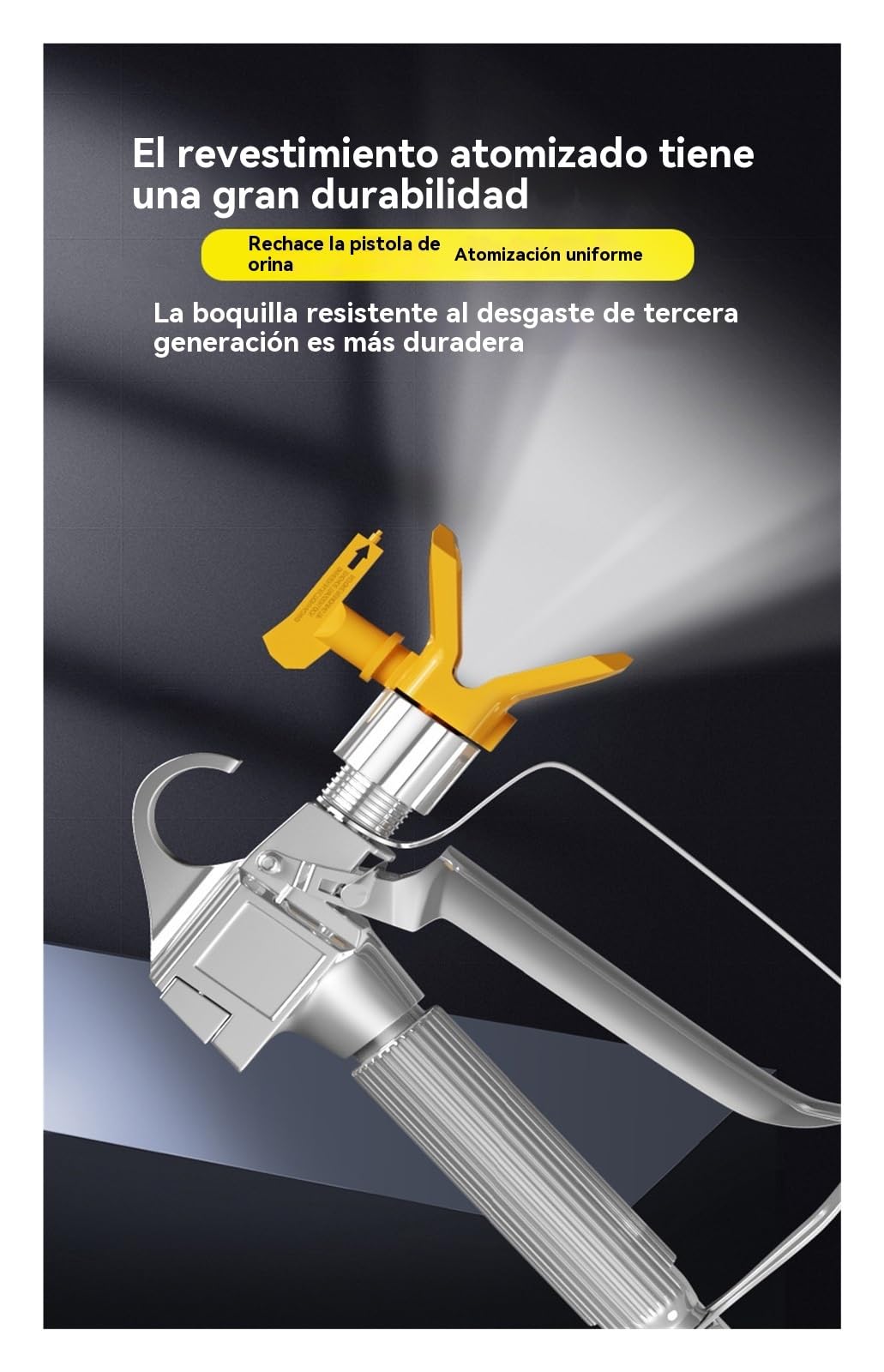 Pulverizador de Pintura, Pistola pulverizadora, accesorios, filtro for cabezal de pistola, pintura de látex, pintura de masilla, varilla universal for pistola pulverizadora con mango recto(1700)
