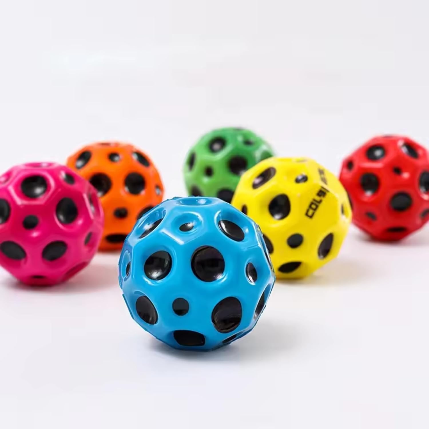 DHEFU Super High Bouncing Ball Combo Pack of 3 Super Hot Moon Balll, and Space Balls for Kids and Adults Improve Hand-Eye Coordination Bubble Ball Space Galaxy 1