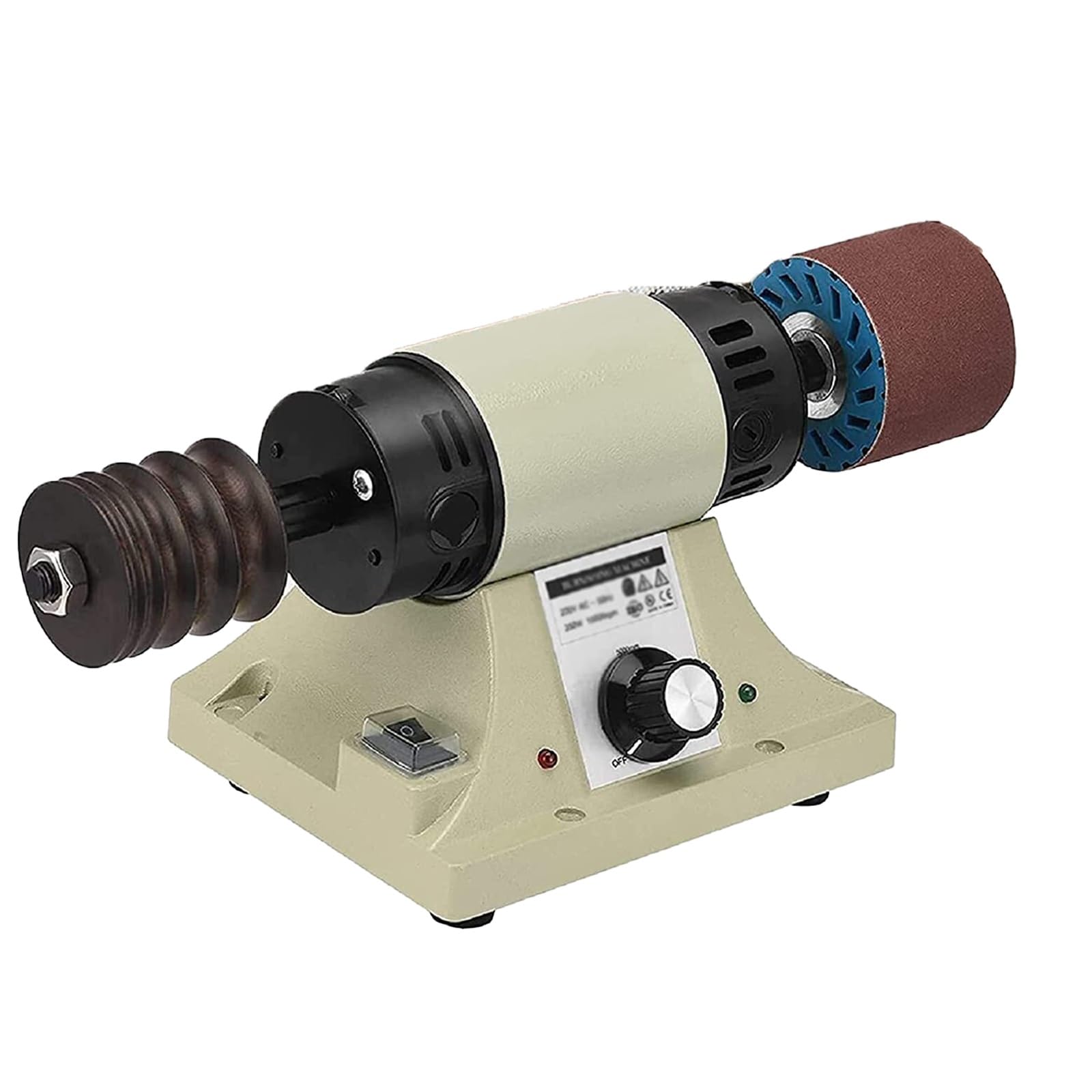 DOJOEUU Leather Polishing Burnishing Machine, 350W Electric Leather Polishing Machine, 0-8000RPM Leather Edge Grinding Machine, DIY Leather Edge Grinder for All Vegetable Tanned Leather Products