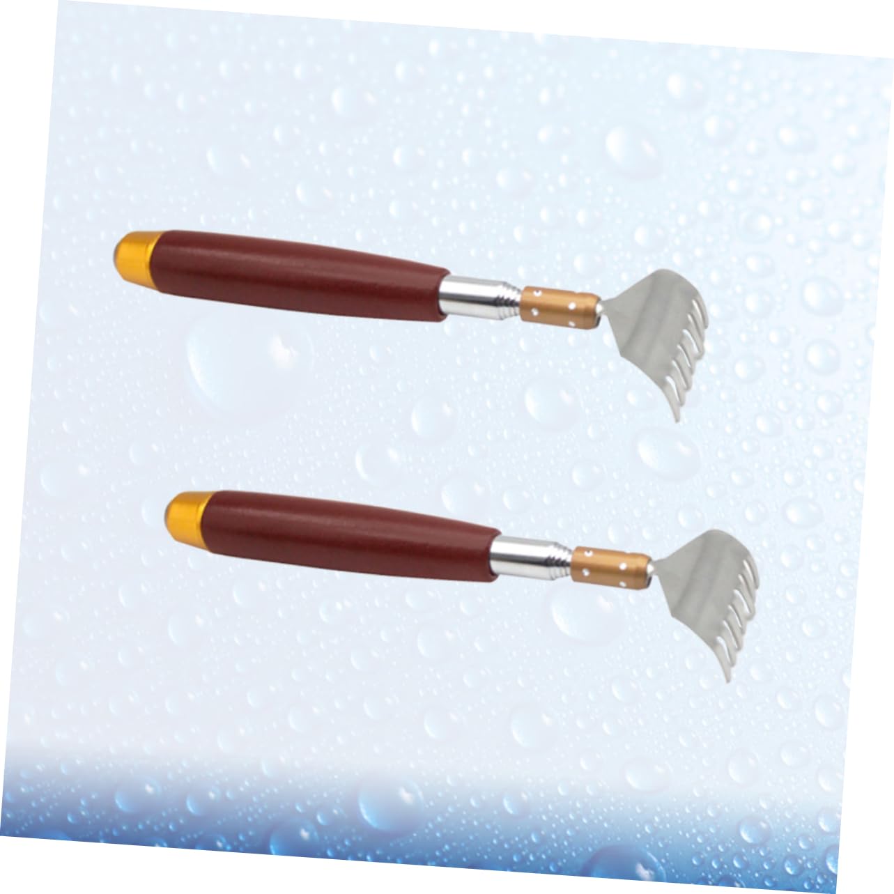 2 piezas de rascador de espalda elástico, rascador de espalda de mano, herramienta raspadora, rascador de acero inoxidable, herramientas para hombres, masajeador de cosquillas, hombre de madera