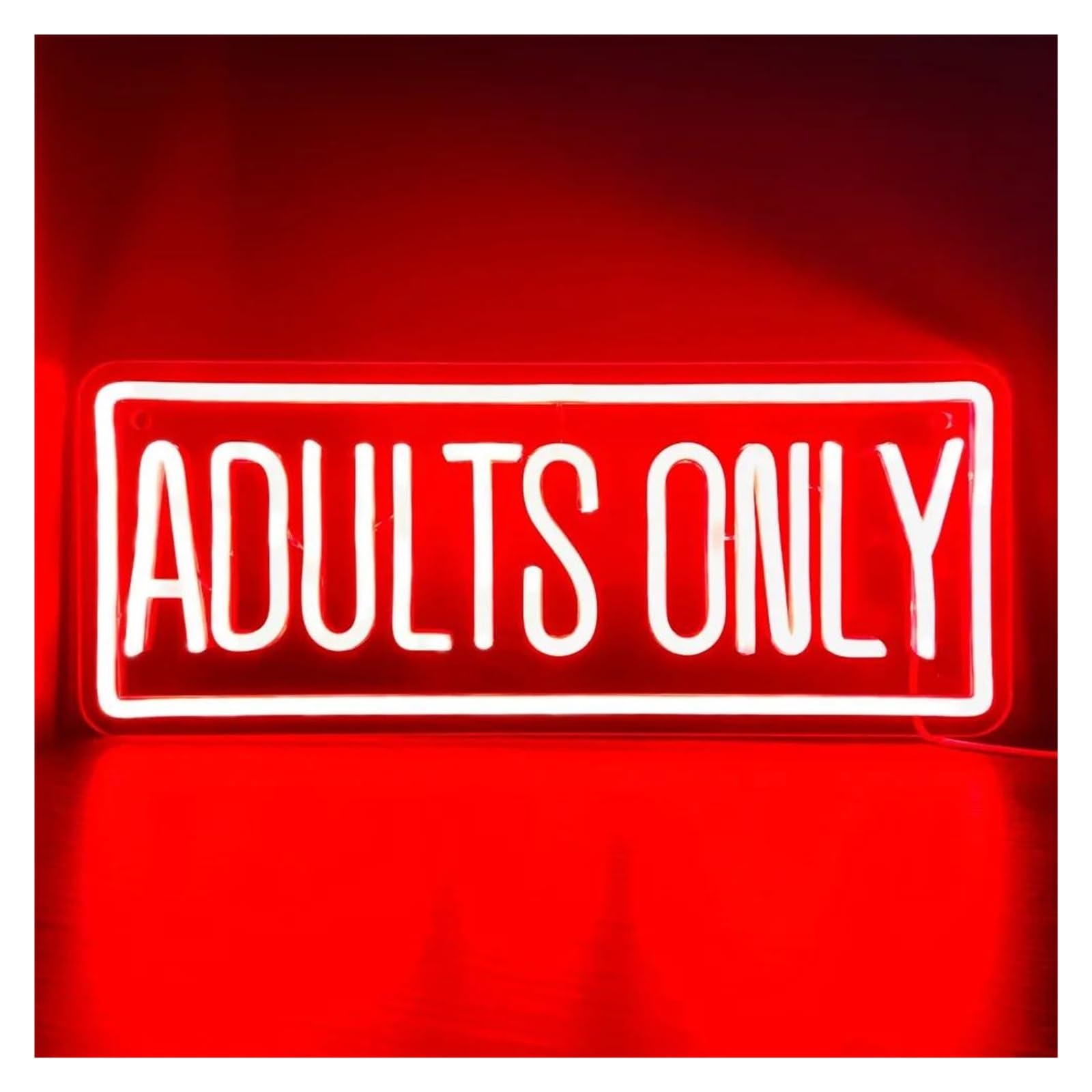Byambd One Color Home Bar Decor Bold Red 'Adults Only' Neon Sign: Versatile Wall Decor For Party, Bedroom & Man Cave Usb-Powered 16Cm×40Cm
