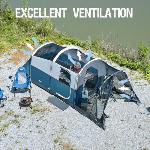 Image of PORTAL 6 /8 Person Instant Camping Tent with Screen Porch, Easy Set-up Waterproof Large Tunnel Tent, PFAS-Free Family Outdoor Big Tents for Camping, Backyard