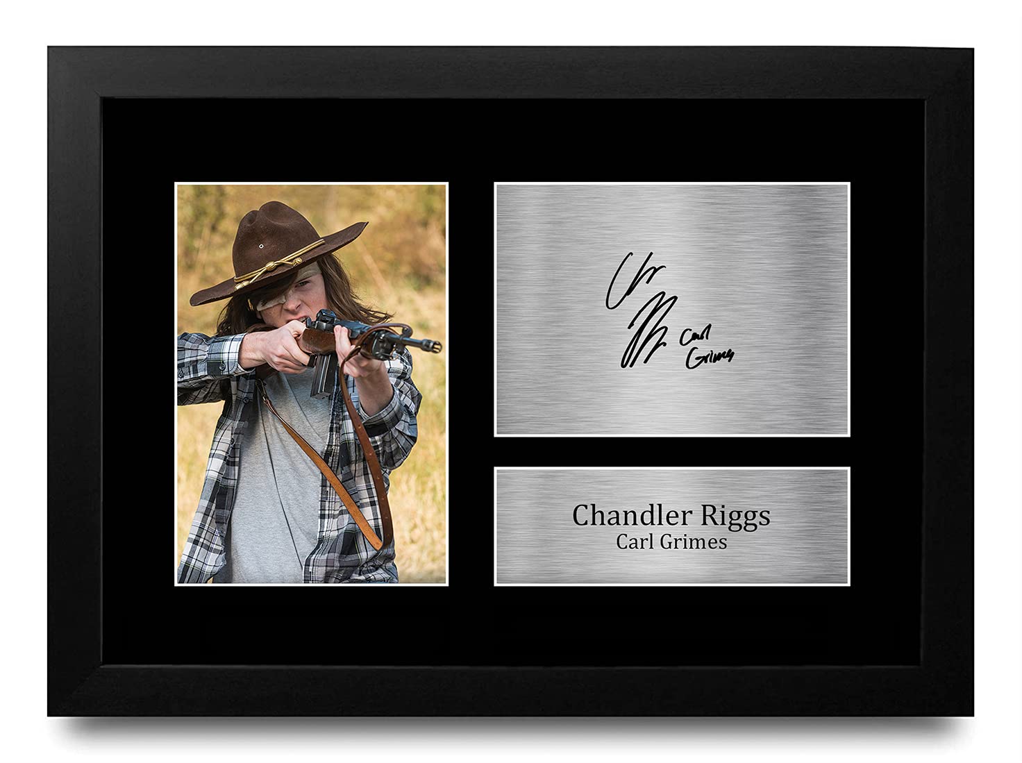 Affiche Walking Dead Carl Grimes encadrée A4 autographe Chandler Riggs - 8