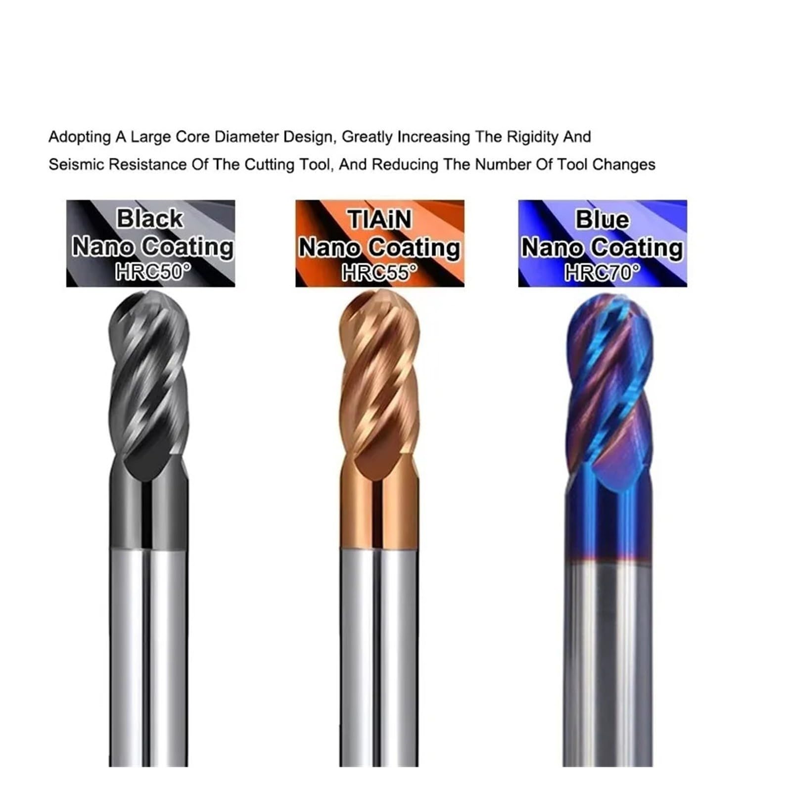 Fresa de extremo acero HRC50/55/70