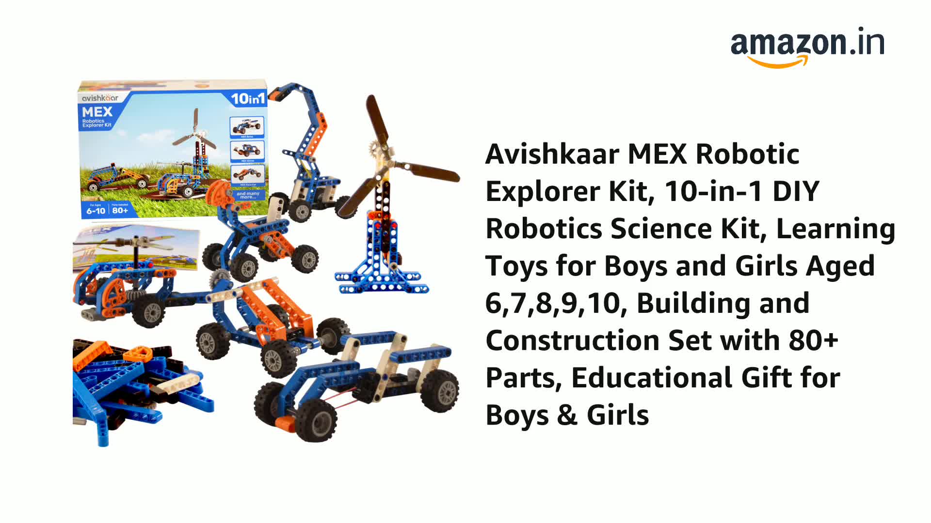 Avishkaar MEX Robotic Explorer Kit, 10-in-1 DIY Robotics Science
