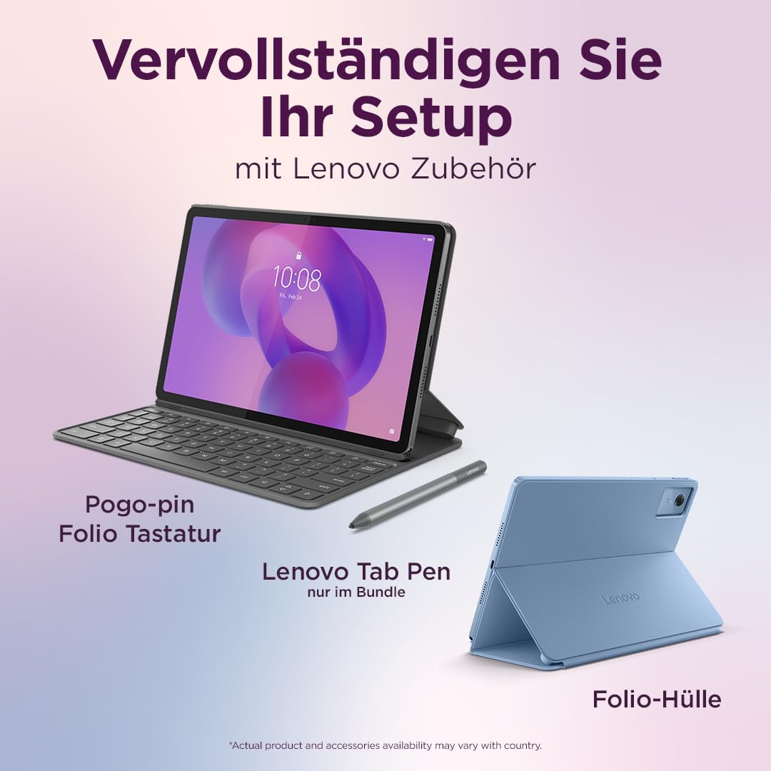 Lenovo Idea Tab Tablet, 11" 2.5K 16:10 LCD Display, MediaTek Dimensity 6300, 8GB RAM, 128GB Speicher, Android 15, Luna Grey, inkl. Tab Pen