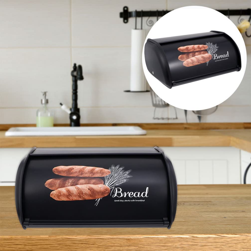TOPBATHY Recipientes con Tapas de Pan de Metal Retro: de Almacenamiento De Pan con Rollo de Rollo De Tapa Donas De Pan De Hornado Portapapeles De De para Recipientes para Galletas con Tapa