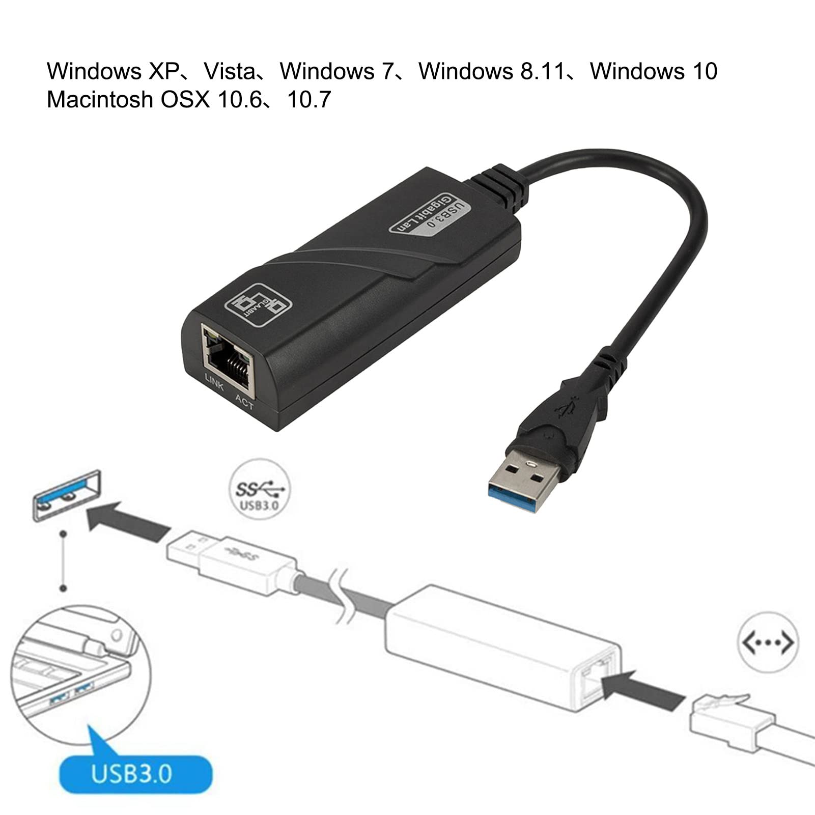 Adattatore USB 3.0 A LAN Ethernet 1000Mbps – Convertitore Rete R2digital - Foto 2