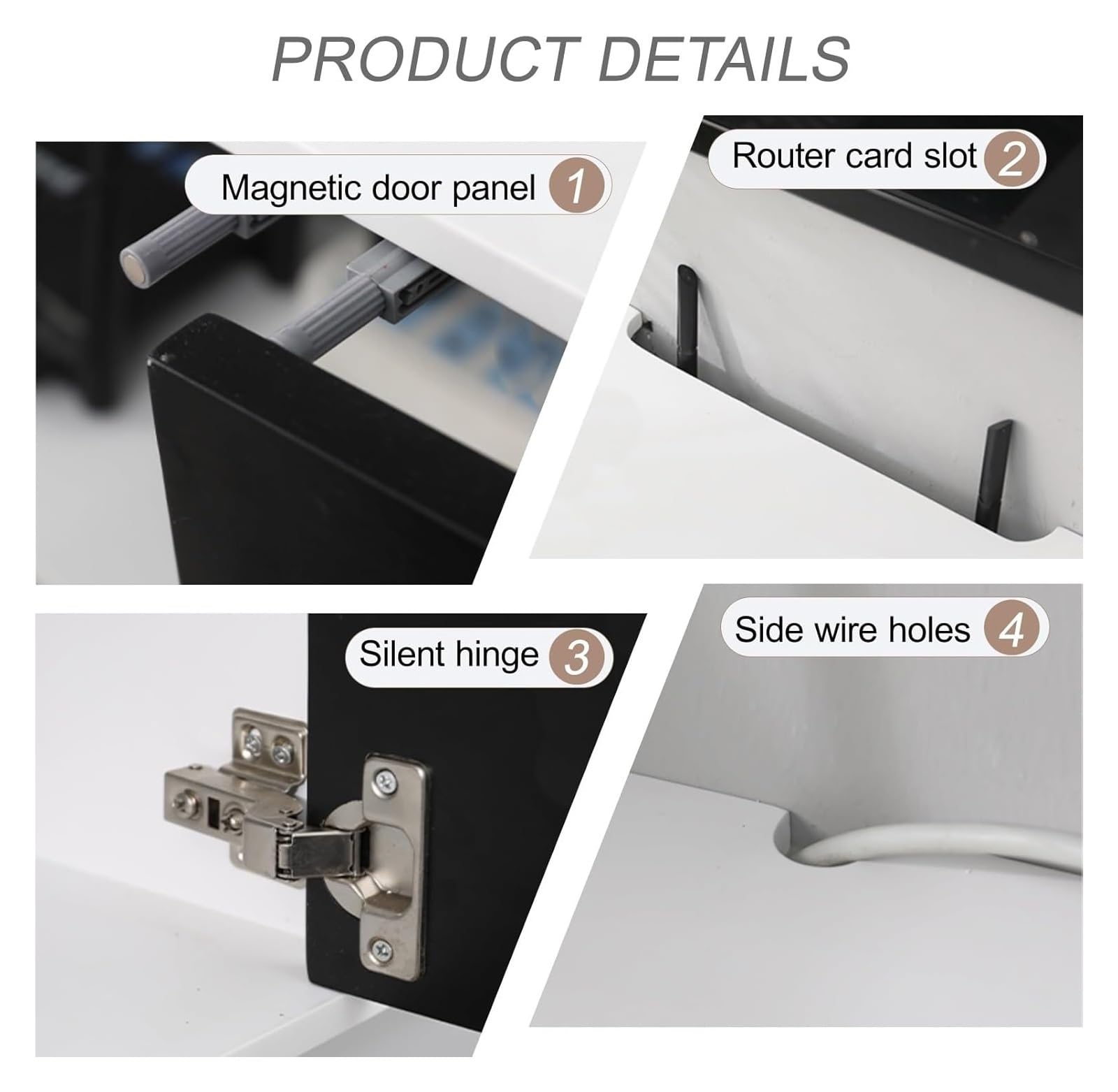 Scatola portaoggetti per Router WiFi, Supporto per decoder in Legno, Copertura Decorativa da Parete per riporre Il Router WiFi (Nero, 100 cm / 39,4 Pollici)